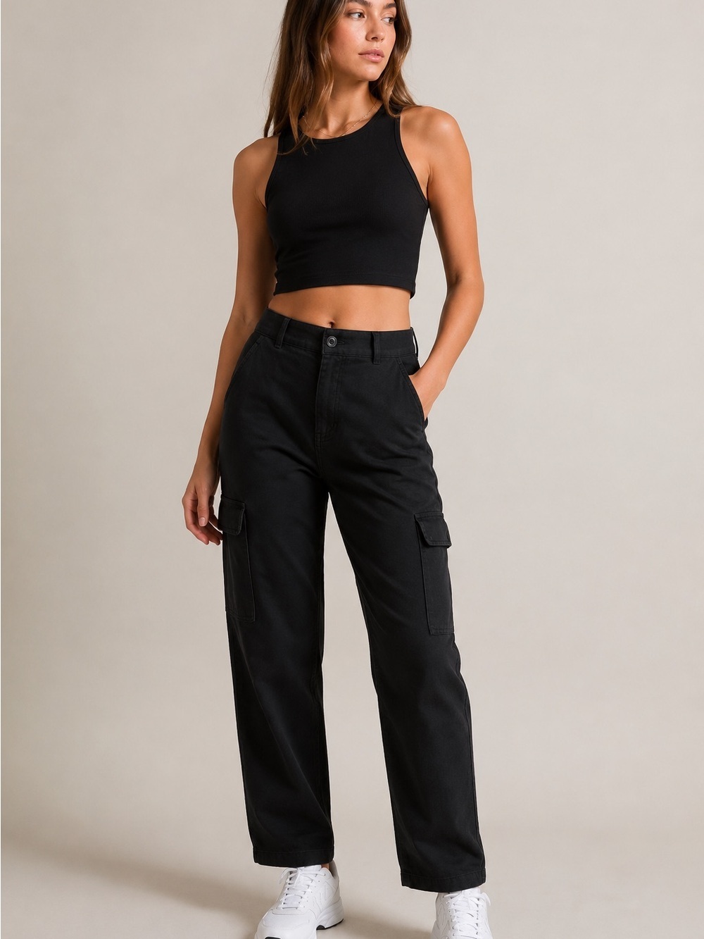 Aritzia Modern Cargo Black High-Rise Cargo Pants for Women